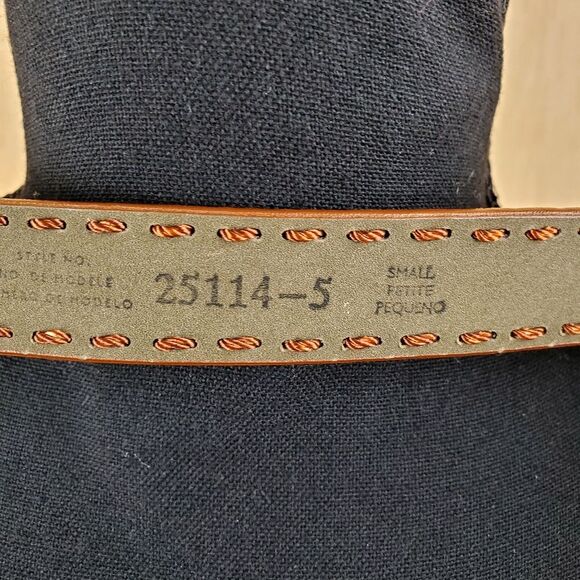 LIZ CLAIBORNE Brown Suede Leather Top Stitching Belt Size S - Picture 6 of 10